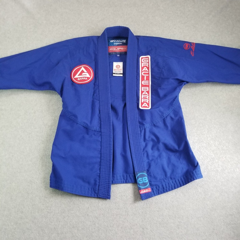Gracie Barra Gi Jacket Youth Y5 Blue BJJ Jiu Jitsu Kimono Carlos Gracie Jr